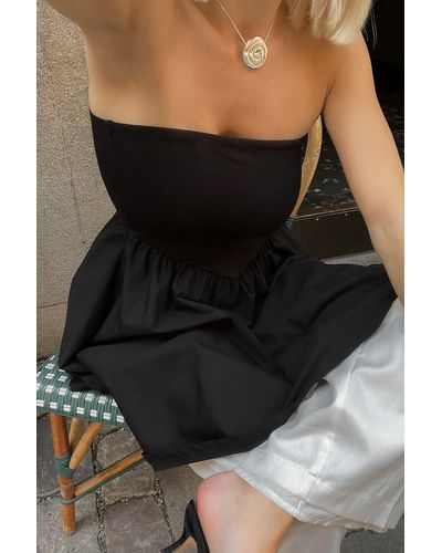 NA-KD Jersey Poplin Mini-jurk - Zwart
