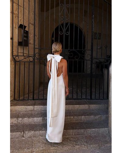 NA-KD Chloe Rose X Maxi-jurk Met Halternek En Strikdetail - Zwart