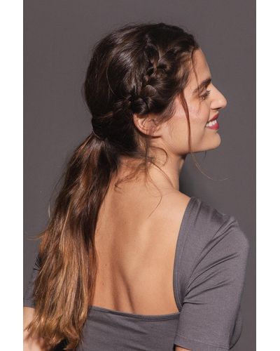 NA-KD Soft Line Open Back Rouched Top - Grijs