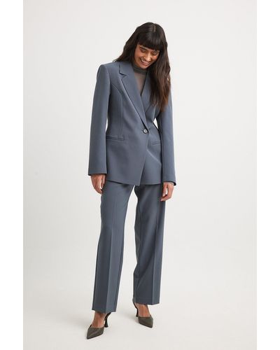 Straight High Waist Cropped Suit Pants