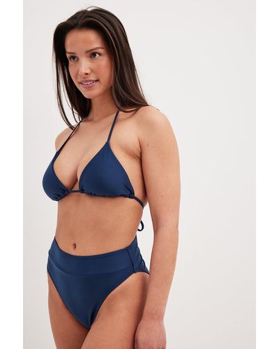 NA-KD Swimwear Bikinibroekje Met Hoge Taille - Blauw