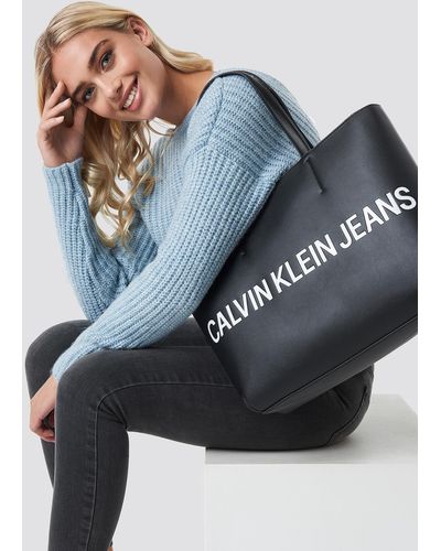 Calvin Klein Shopper mit Logo-Print - Schwarz