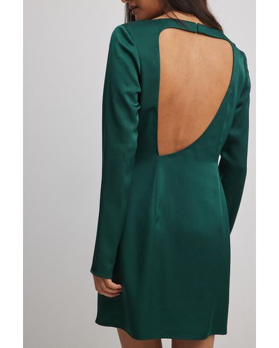 NA-KD Asymmetrische Mini-jurk Met Open Rug - Groen
