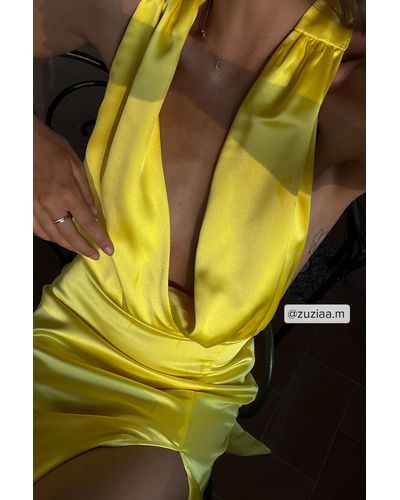 Elastic Lace Thong Yellow