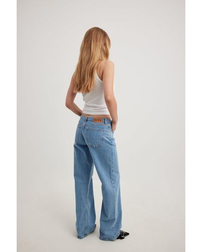 NA-KD Jeans Met Lage Taille - Blauw