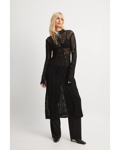 NA-KD Knitted Midi Dress - Zwart
