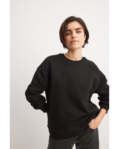 NA-KD Basic Oversized Sweater - Zwart