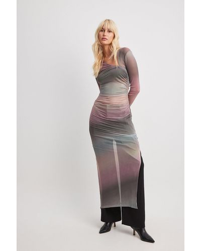 NA-KD Mesh Maxi-jurk - Meerkleurig