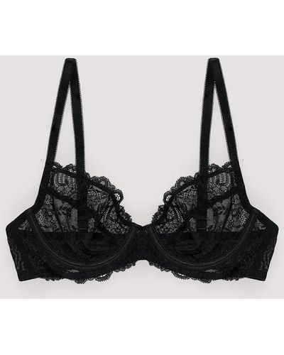 NA-KD Lingerie Klassieke String Met Halfhoge Taille En Kant - Zwart