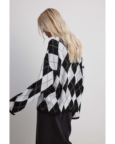 NA-KD Checkered Knitted Checkered Sweater - Multicolor