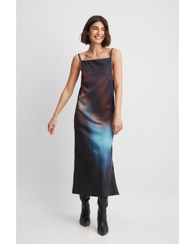 NA-KD Art Midi-jurk Met Gestrikte Schouders - Meerkleurig