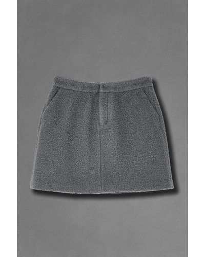 NA-KD Structured High Waist Mini Skirt - Grijs