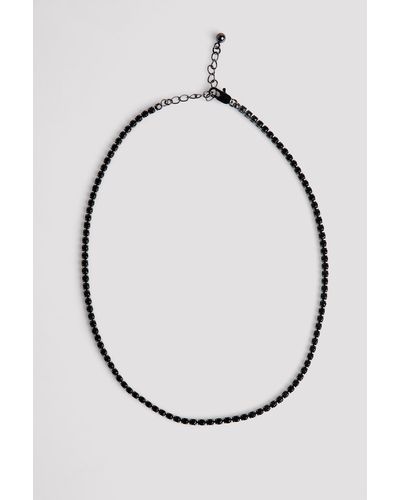 NA-KD Accessories Choker Met Dunne Strass - Zwart