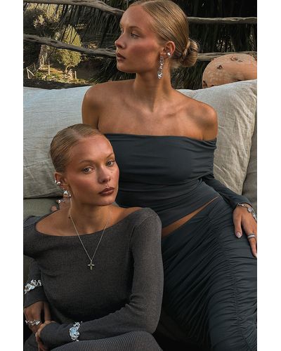 NA-KD Vollan X Mesh-top Met Off-shoulder - Zwart