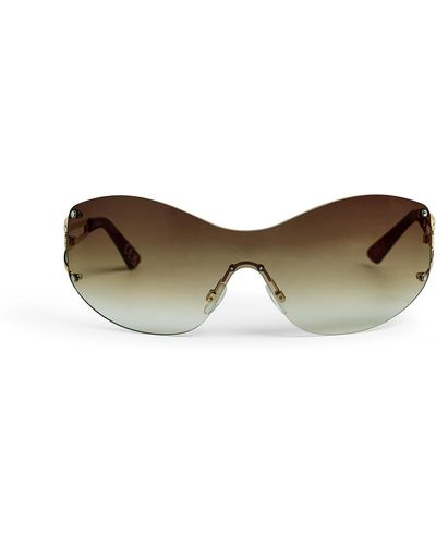 NA-KD Ovale Frameloze Zonnebril - Zwart