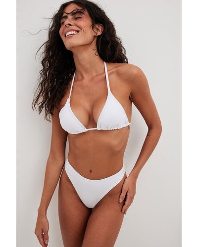NA-KD Swimwear Hoog Uitgesneden Bikinibroekje - Wit