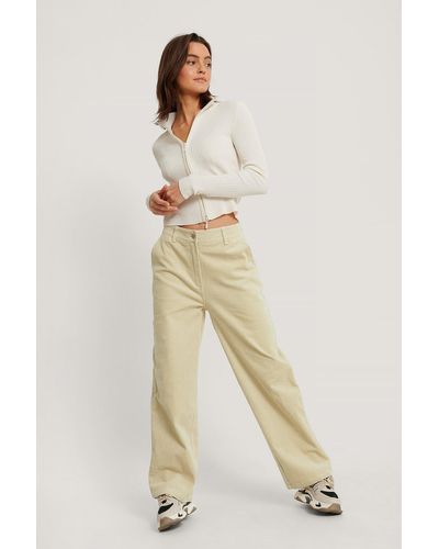 NA-KD Trend Corduroy Broek - Naturel