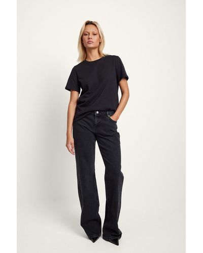 NA-KD Jeans Met Lage Taille - Zwart