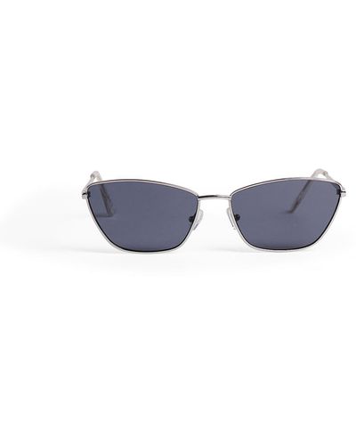 NA-KD Square Metal Frame Sunglasses - Zwart