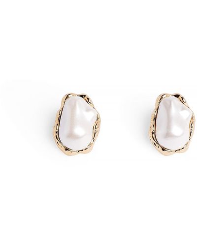 NA-KD Big Pearl Earrings - Rood
