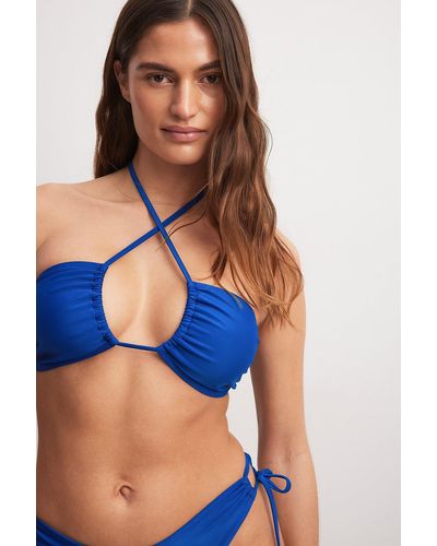 NA-KD Bikinitop Met Gekruiste Voorkant - Blauw