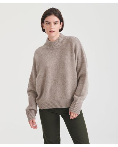 NAADAM Super Luxe Cashmere Mockneck Sweater - Gray
