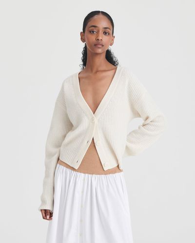 NAADAM Cotton Cashmere Mixed Media Skirt - White