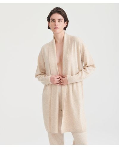 NAADAM Cashmere Duster Cardigan With Side Slits - Natural