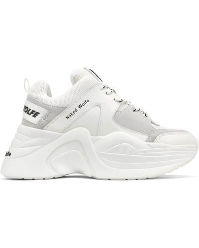 Naked Wolfe Track Trainers - White