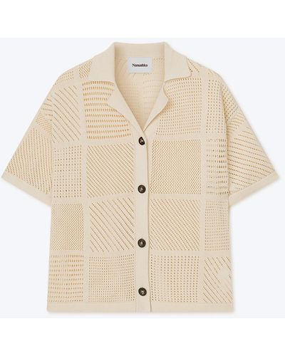 Nanushka Paper Crochet Beach Shirt - Multicolour