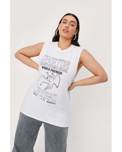 Nasty Gal Womens Plus Size Blondie Oversized Graphic T-Shirt - Ecru