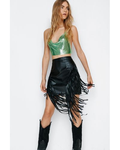 Reba Fringe Skirt - Black