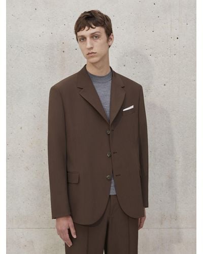 Neil Barrett Minimal Tailored Loose Fit Blazer - Brown