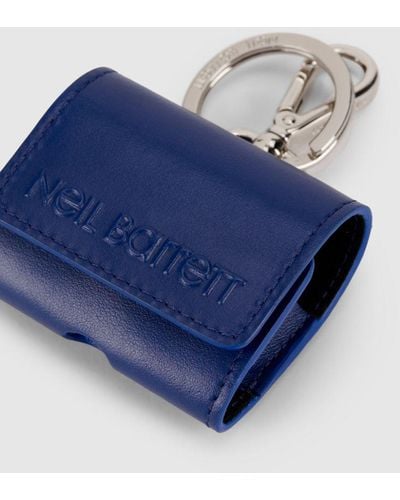 Neil Barrett Logo-embossed Leather Airpods Pro Case - Blue