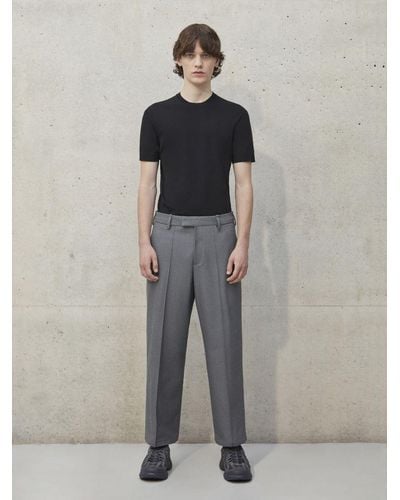 Neil Barrett Permanent-pressed Crease Tailored Straight-fit Trousers - Grey
