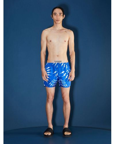 Neil Barrett Crazy Bolts Swim Shorts - Blue