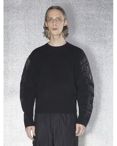 Neil Barrett Hybrid Knit Jumper - Grey