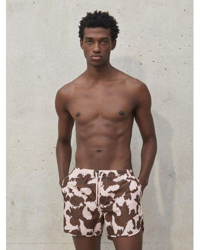 Neil Barrett Bold Flowers Swim Shorts - Brown