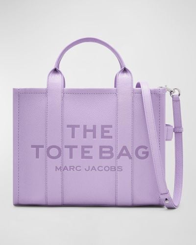 Marc Jacobs The Leather Medium Tote Bag - Purple