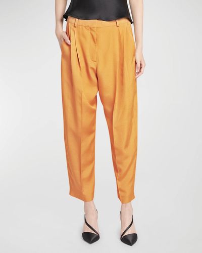 Stella McCartney Iconic Pleated Crop Pants - Orange