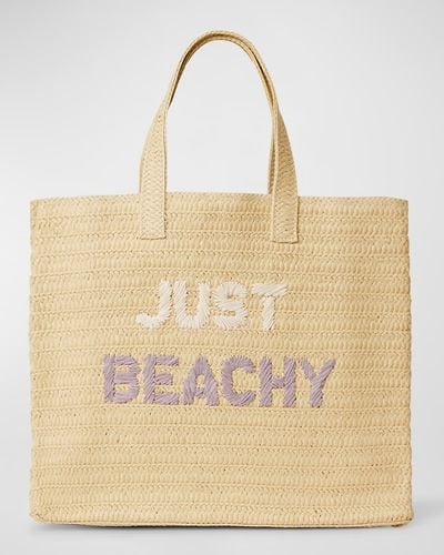 BTB Los Angeles Just Beachy Straw Tote Bag - Natural