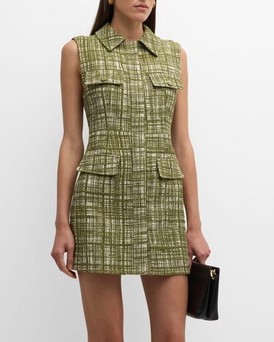 Jason Wu Sleeveless Tweed Mini Dress - Green
