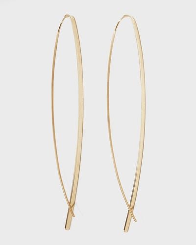 Lana Jewelry 14k Elite Narrow Upside Down Hoop Earrings - White