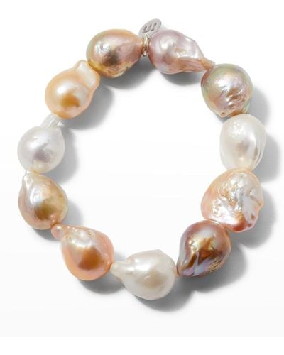 Margo Morrison 5th Avenue Baroque Pearl Stretch Bracelet - White