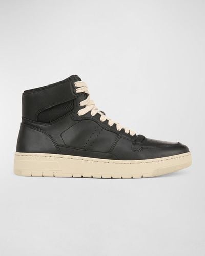 Vince Mason Leather High-Top Sneakers - Black