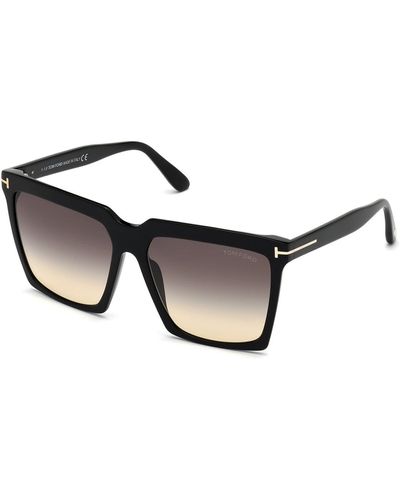 Tom Ford Sabrina Square Acetate Sunglasses - Black