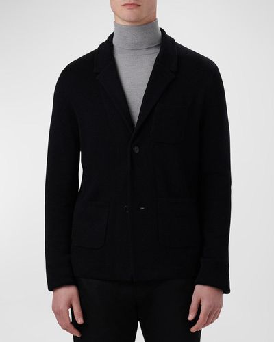 Bugatchi Sweater Knit Blazer - Black