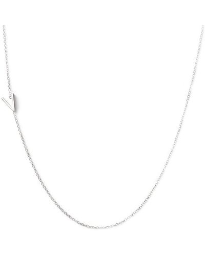 Maya Brenner 14K Mini Letter Necklace - White