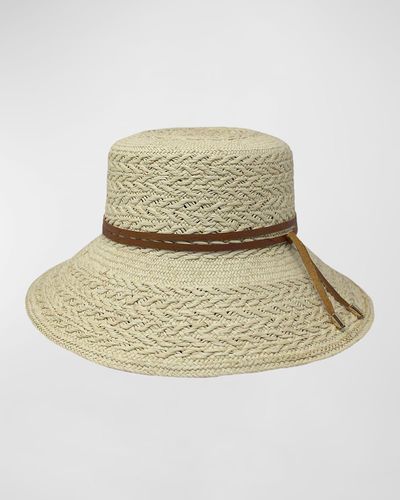 Sensi Studio Textured Straw Bucket Hat - Natural