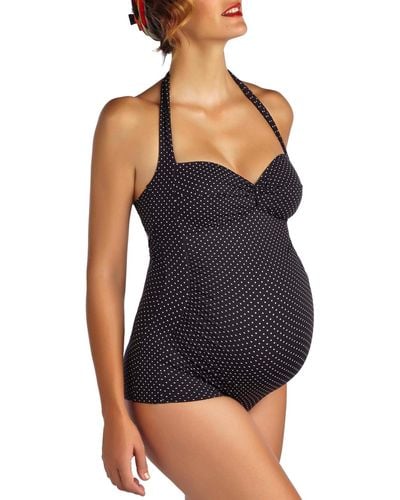 Pez D'or Maternity Montego Bay Jacquard One-Piece Swimsuit - Black